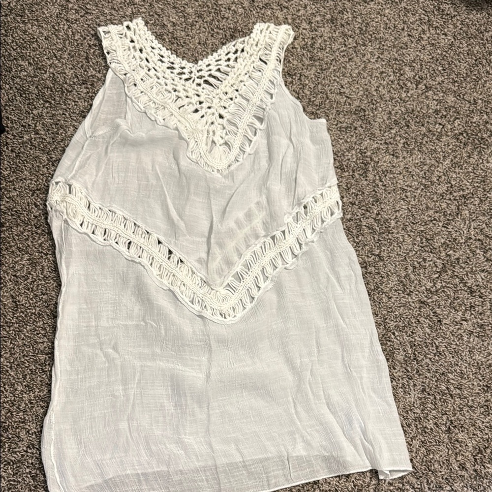 White Crochet swimsuit coverup